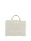 Maison Margiela Cotton Tote Bag Leather Handles In White