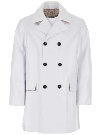 Maison Margiela Double-breasted Pvc Trench Coat In White