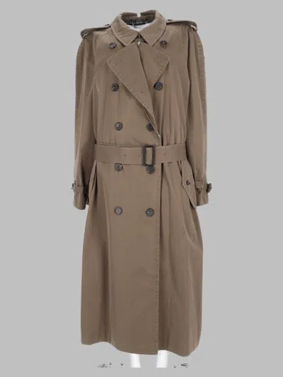 Maison Margiela Cotton Trench Coat With Folded Collar In Brown