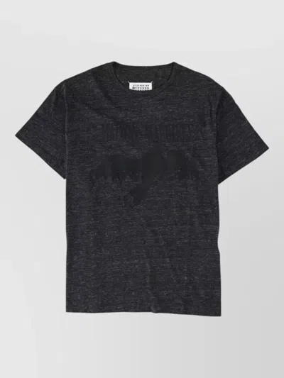 Maison Margiela Relaxed Fit Crew Neck T-shirt With Tonal Print In Purple
