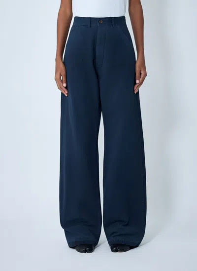 Maison Margiela Cotton Twill Pants In Blue