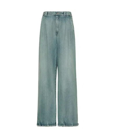 Maison Margiela Cotton Wide-leg Jeans In Green