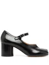 Maison Margiela Tabi Leather Heels In Black