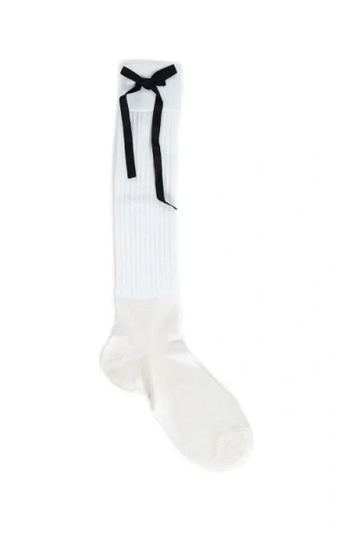 Maison Margiela Couture Bow Socks In White
