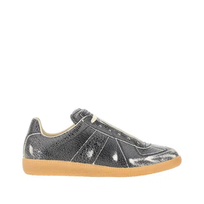 MAISON MARGIELA CRAQUELÉ LEATHER 'REPLICA' SNEAKERS