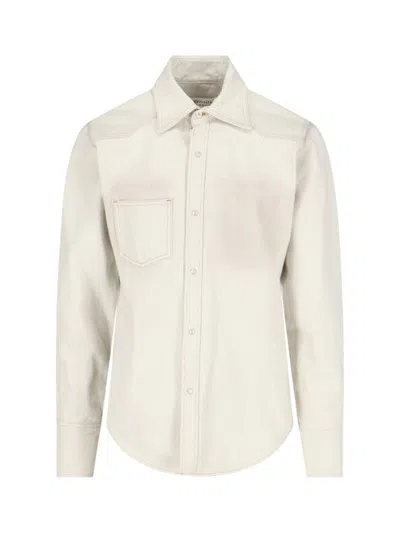 Maison Margiela Cotton Denim Shirt In White