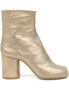 Maison Margiela 80mm Tabi Metallic Leather Split-toe Ankle Boots In Multi