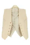 Maison Margiela Cream Wool Vest In Ecru