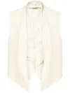Maison Margiela Cream Wool Vest In Neutral