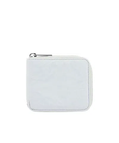 Maison Margiela Crease-effect Wallet In White
