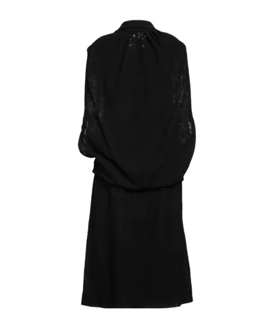 Maison Margiela Crepe Flared Dress In Black