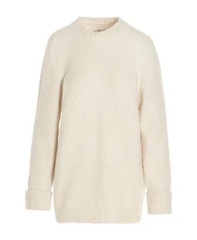 Maison Margiela Crew-neck Brushed Jumper In White