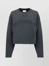 Maison Margiela Crew Neck Cropped Sweatshirt With Frayed Detailing