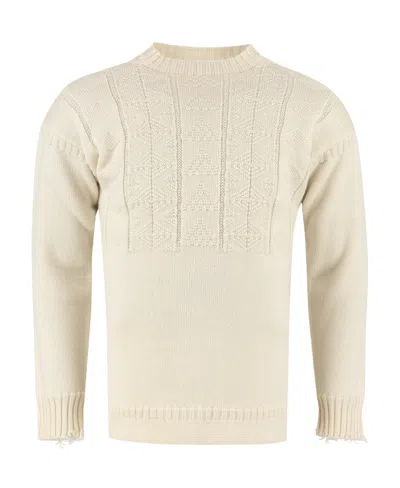 Maison Margiela Crew-neck Knit Jumper In Nude