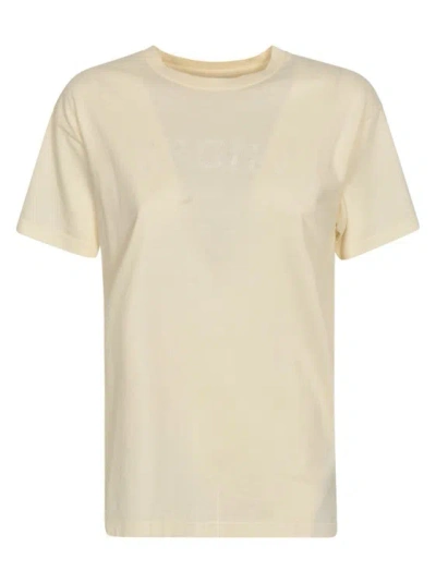 Maison Margiela Crew Neck Logo Print T-shirt In Neutrals