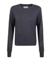 Maison Margiela Crew Neck Sweater In Blue