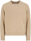 Maison Margiela Four-stitches Wool Crewneck Sweater In Brown