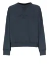 Maison Margiela Crew-neck Sweatshirt With Reverse Logo In Blue