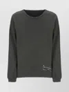 Maison Margiela Crew Neck T-shirt Ribbed Cuffs In Gray