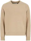 Maison Margiela Four-stitches Wool Crewneck Sweater In Beige