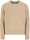 Maison Margiela Four-stitches Wool Crewneck Sweater In Beige