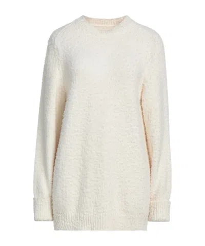 Maison Margiela Crew-neck Fluffy Knit Tunic In White