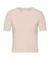 Maison Margiela Short Sleeve Crew Neck Top With Soft Texture In Pink