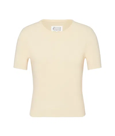 Maison Margiela Crewneck Knit Top In Nude