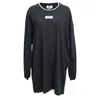 Maison Margiela Crewneck Mini Sweater Dress In Black Cotton In Black