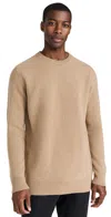 Maison Margiela Four-stitches Wool Crewneck Sweater In Beige