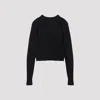 Maison Margiela Long-sleeved Wool Sweater With Cropped Fit And Minimalist Details In Black