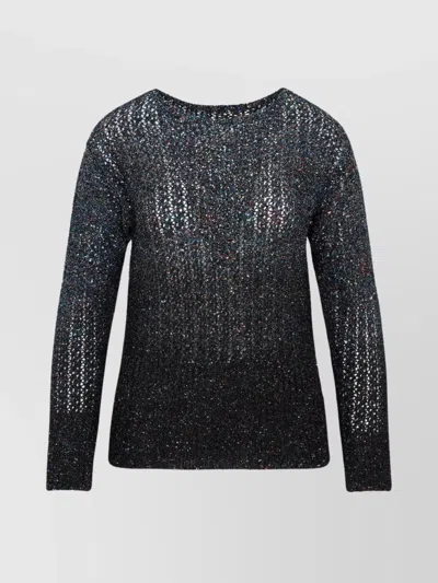 Maison Margiela Crewneck Sweater Sequins Embellishment In Blue