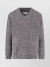 Maison Margiela Textured Knit V-neck Sweater In Shades Of Grey In Gray