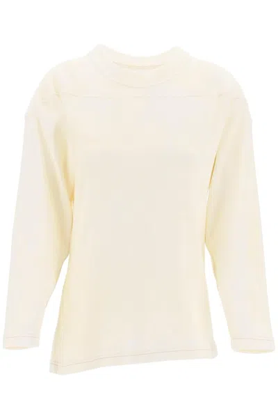 Maison Margiela Numbers-embroidered Cotton Sweatshirt In White