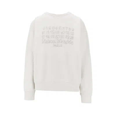 Maison Margiela Crewneck Sweatshirt With Topstitched Log