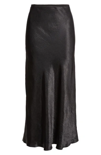 Maison Margiela Crinkle Finish Satin Skirt In Black