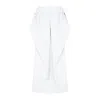 Maison Margiela Women's Crinkled Denim Midi Skirt With R In White