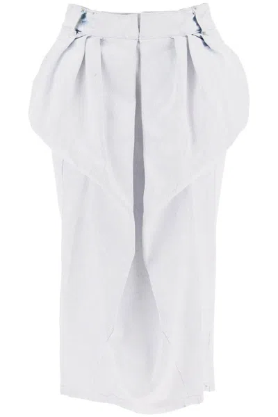 Maison Margiela Denim Gathered Skirt In White