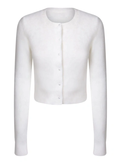 Maison Margiela Cropped Cardigan In White