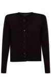 Maison Margiela Cropped Crewneck Cardigan In Black