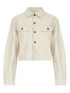 Maison Margiela Cropped Denim Jacket In Neutral