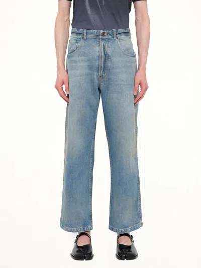 Maison Margiela Cropped Denim Jeans In Blue