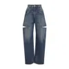 Maison Margiela Cropped Jeans With Frayed Hem In Blue