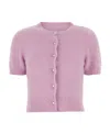 Maison Margiela Lilac Angora Blend Cardigan In Pink