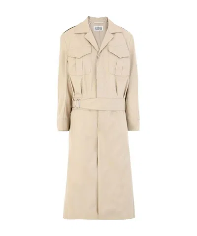 Maison Margiela Cropped Trench Jumpsuit In Nude