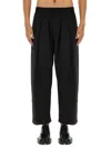 Maison Margiela Cropped Wide-leg Pants With Elastic Waistband In Black