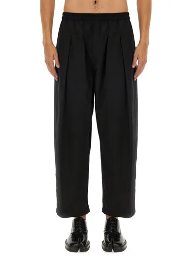 MAISON MARGIELA CROPPED WIDE-LEG PANTS WITH ELASTIC WAISTBAND