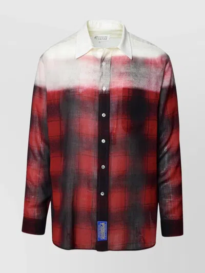 MAISON MARGIELA CUFFED SLEEVES WOOL BLEND SHIRT