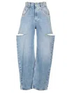 Maison Margiela Womens Blue Icons Cut-out Straight-leg High-rise Jeans