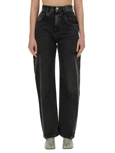 Maison Margiela Jeans With Cut Out Detail In Black